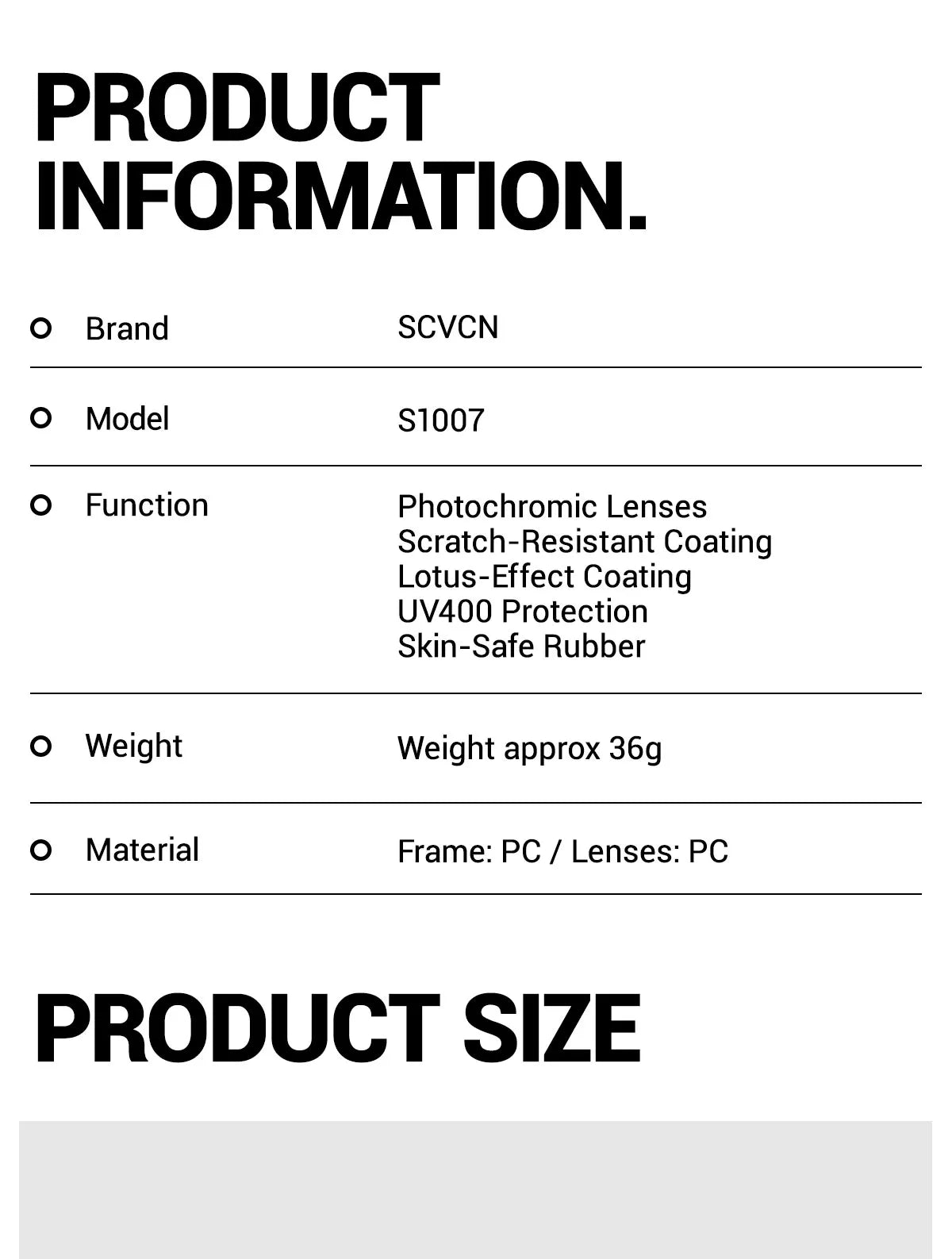 SCVCN Photochromic Cycling Sunglasses Outdoor Sports Running Drving Glasses Road MTB Bicycle Goggles  UV400 Safety Bike Eyewear