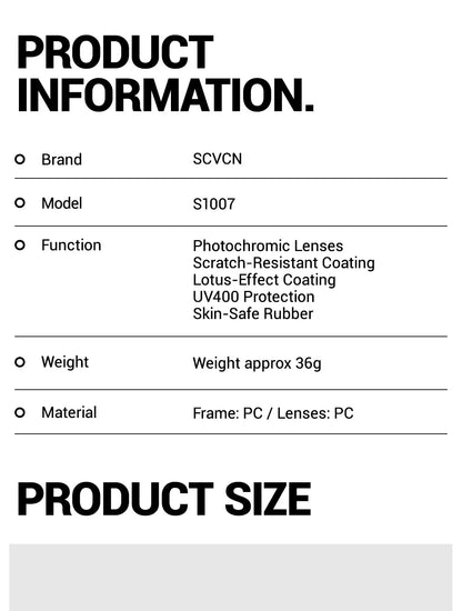 SCVCN Photochromic Cycling Sunglasses Outdoor Sports Running Drving Glasses Road MTB Bicycle Goggles  UV400 Safety Bike Eyewear