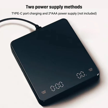 Digital Coffee Scale with Timer LED Screen Espresso USB 3kg Max.Weighing 0.1g High Precision Measures in Oz/ml/g Kitchen Scale