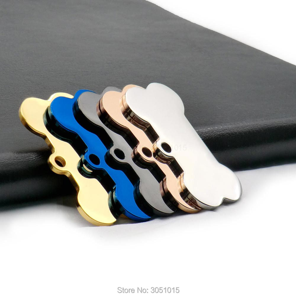 20pcs cat dog ID tag dog Personalized Stainless steel Collar bone pet Charm Pet name pendant Bone Necklace Collar Puppy plate