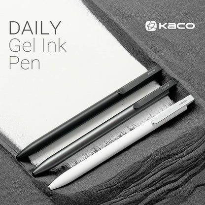 KACO Gel Pens Press Signature Pen Stationery Metal Pen Clip 0.5mm Black Ink Quicking Drying Large Capacity 800M Smooth Writing