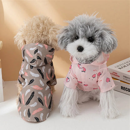 Cartoon Printed Dog Raincoat for Small Dogs Waterproof Pet Clothes Poodle Puppy Pomeranian Raincoats chubasquero para perros