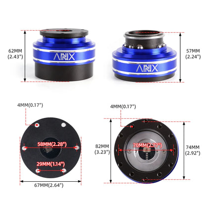 MUGE-New 6 Hole Racing Simulator Game Steering Wheel Quick Release Hub Adapter 70MM For MOZA Simagic M10 A/Mini Euro Truck QR040