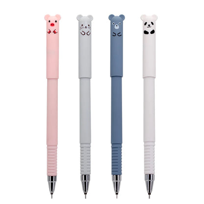 12pcs Animals Panda Erasable Gel Pen 0.5mm Blue Black Erasable Pen Refills Rods Washable Handle School Supplies Stationery