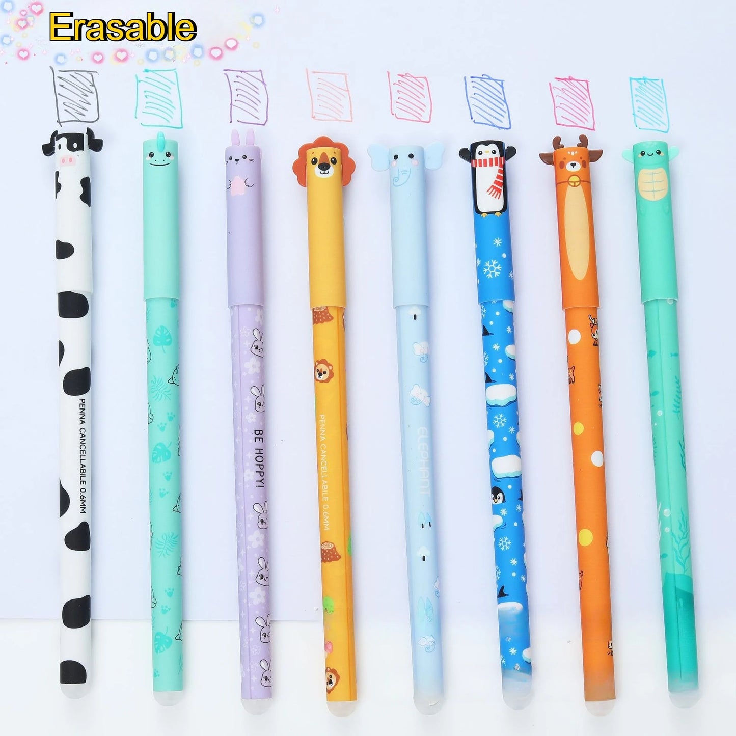8/16pcs Animal-Shaped Erasable Pens for Journaling, Writing, Office Supplies, Gift Ideas, Office Stationery, Cute Writing Tools