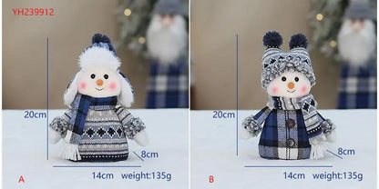 New Year Valentine's Day Plush doll toy cute skiing rocking snowman decorations plush toy holiday party house gifts for girl