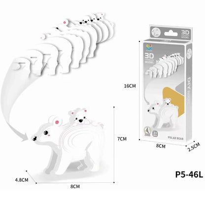 Children's Cartoon Dinosaurs 3D Three-dimensional Puzzle Toys DIY Puzzle Creative Paper Animal Model Assembly  baby toys
