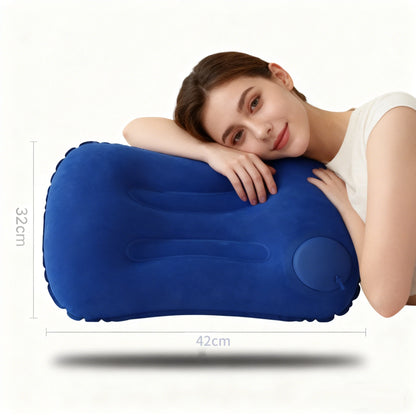 Ultra Soft Portable Inflatable Pillow Neck Lumbar Support for Camping,Pool Car Travel,Outdoor Lightweight Compact Comfort