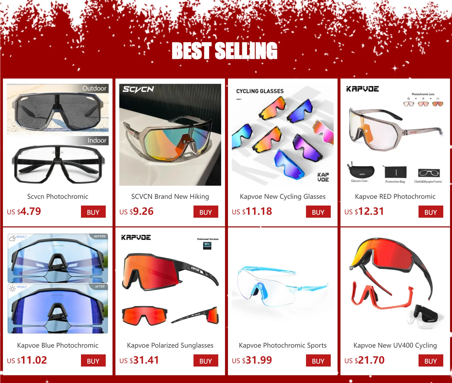 SCVCN Photochromic Cycling Sunglasses Outdoor Cycling Road Mountain Bike Glasses Men and Women Casual Hiking Windproof Glasses