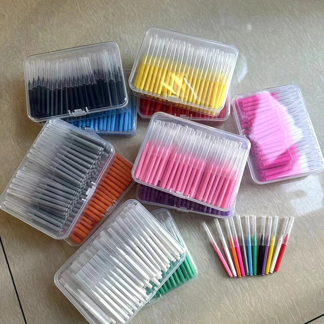100/200 Pcs Box Interdental brush 0.6-1.5Mm Cleaning Between Teeth Oral Care Orthodontic I Shape Tooth Floss I-type push pull