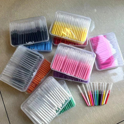 100/200 Pcs Box Interdental brush 0.6-1.5Mm Cleaning Between Teeth Oral Care Orthodontic I Shape Tooth Floss I-type push pull