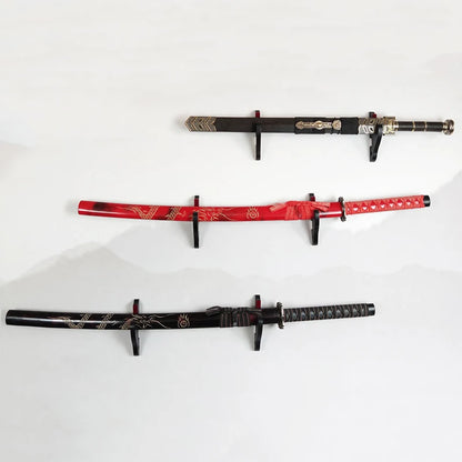 1set Adjustable Display Rack Wall Mount Wooden Sword Stand Holder Hook Hanger Knife Cosplay Wand Sword For Samurai Rack
