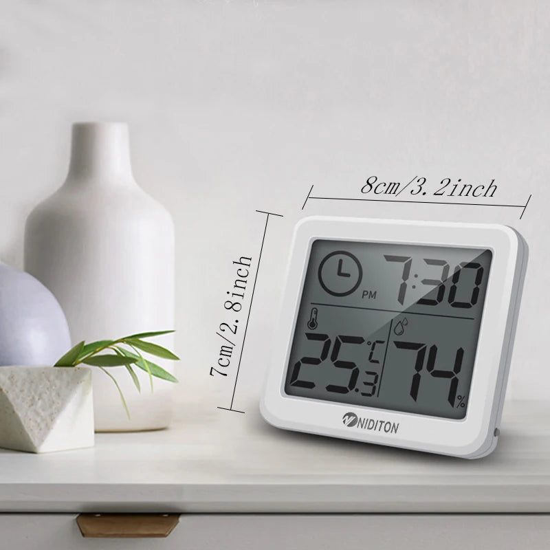 Digital Clock Desk Clock with Temperature Humidity  Wall Clocks for  Home Kitchen Office Desk Decorations NIDITON