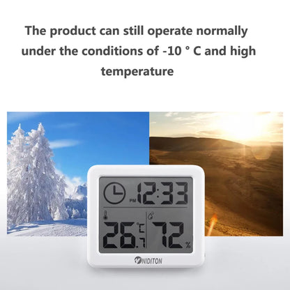 Digital Clock Desk Clock with Temperature Humidity  Wall Clocks for  Home Kitchen Office Desk Decorations NIDITON