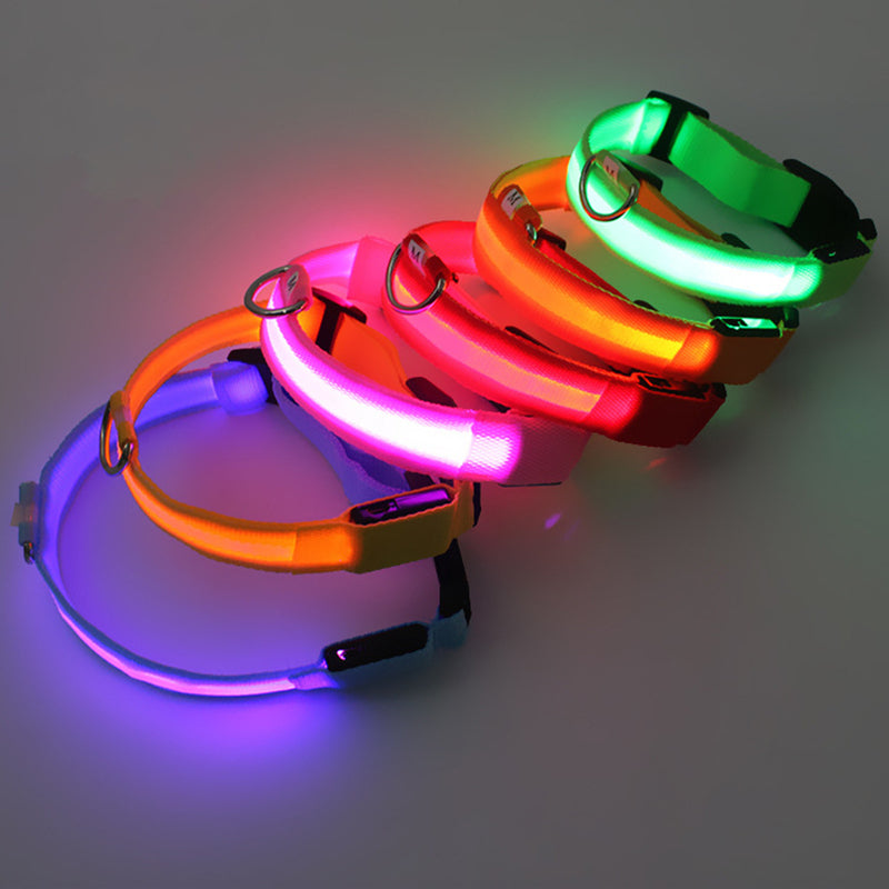 USB Charging Necklace Led Luminous Dog Collar Light , Flashing DIY Glowing Safety Anti Lost Cat Dogs Collar Accessories Supplies