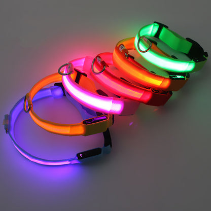 USB Charging Necklace Led Luminous Dog Collar Light , Flashing DIY Glowing Safety Anti Lost Cat Dogs Collar Accessories Supplies