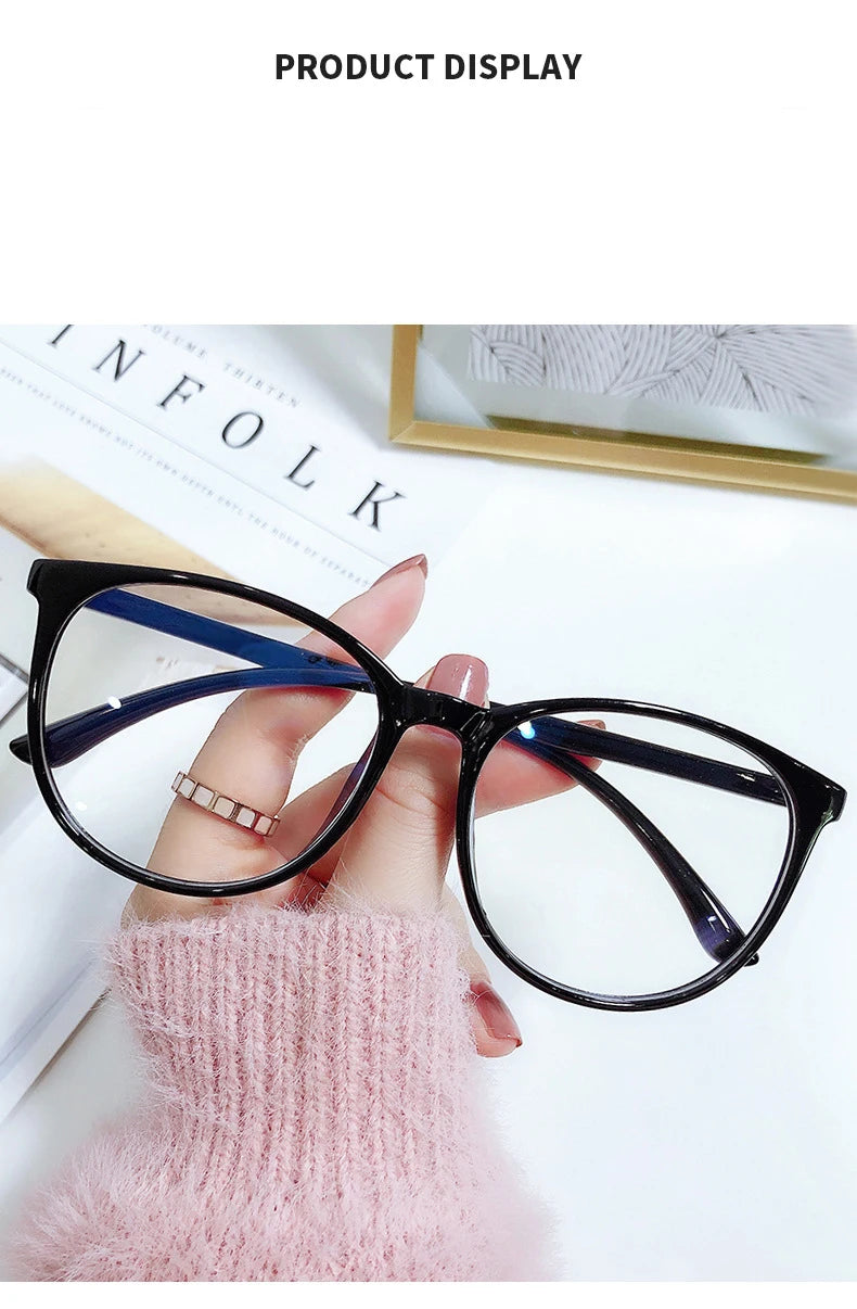 New Large Frame Anti Blue Light Eyeglass Frame Reading Glasses Fresh And Simple Style