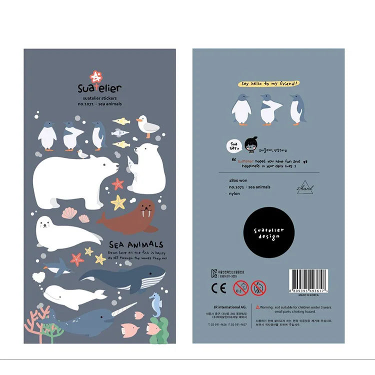 Korean Import Original Suatelier Collection Kawaii Daily Stickers Scrapbooking Diy Journal Stationery Sticker Deco Art Supplies