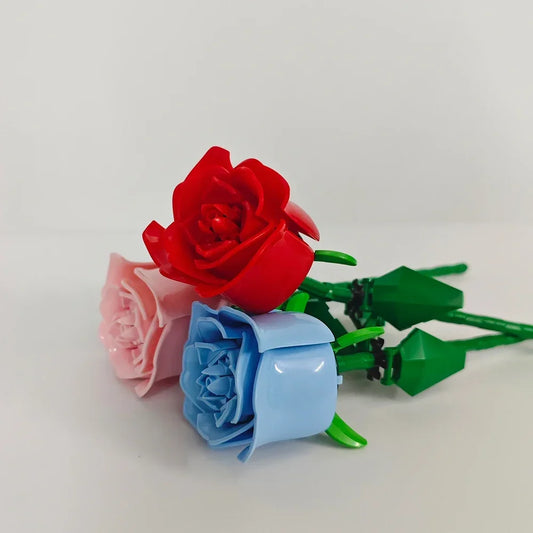 KNEW BUILT DIY Rose Flower Arrangement Building Block Toys-Enjoy Life,Loved by Girl,Create Your Favorite Bouquet,Home Decoration