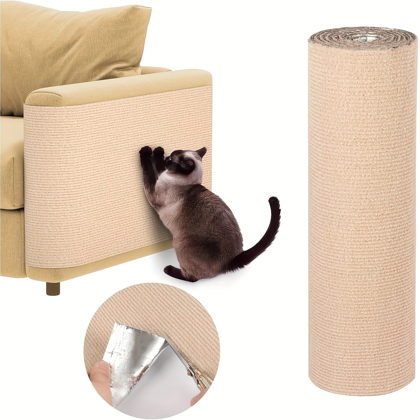 Trimmable Cat Scratching Mat Cat Scratcher Sofa Tape Scratching Post Self-adhesive Carpet Cats Scratch Board Cat Accessories