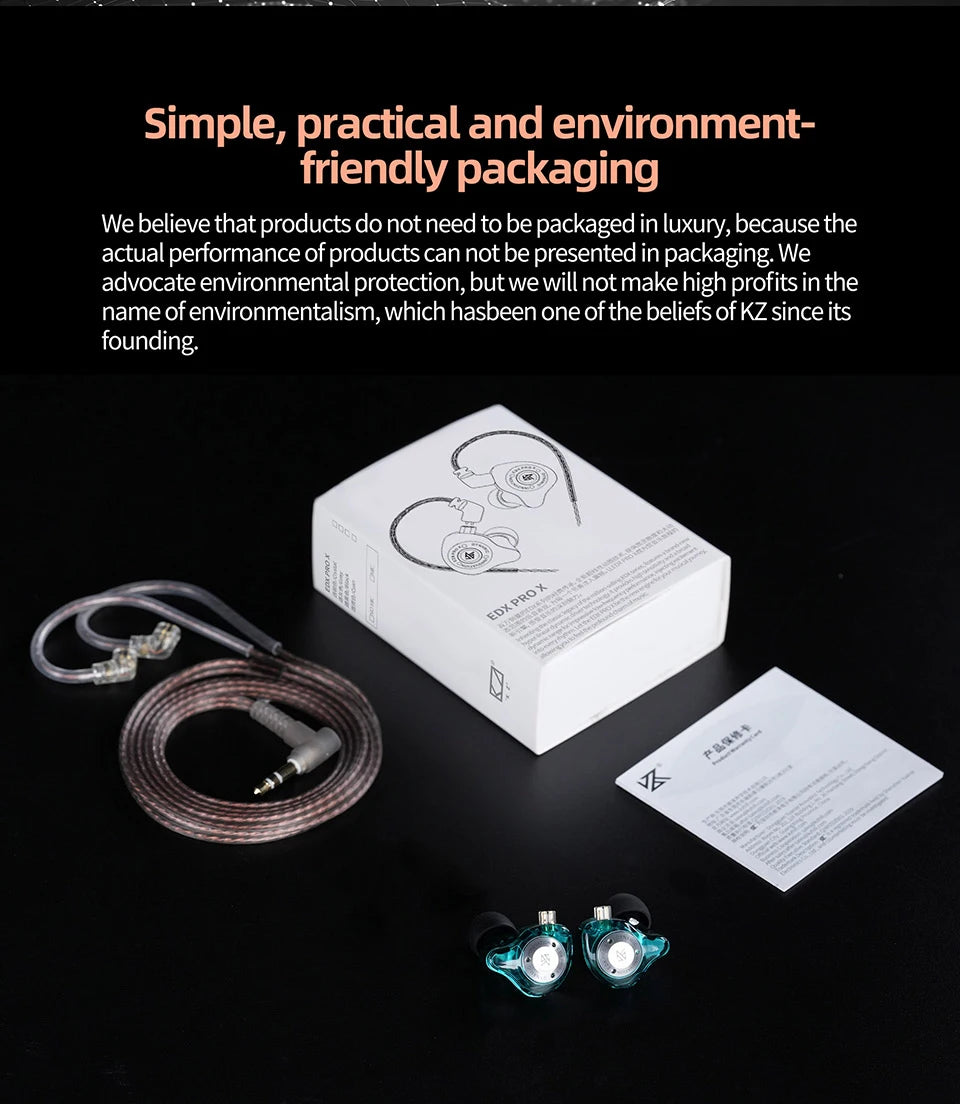 KZ EDX PRO X Dynamic Drive Earphone HIFI Bass Music Earbud Sport Noise Cancelling Headset KZ EDXPROX ZSTX ZSN PRO ZAS EDA ZVX