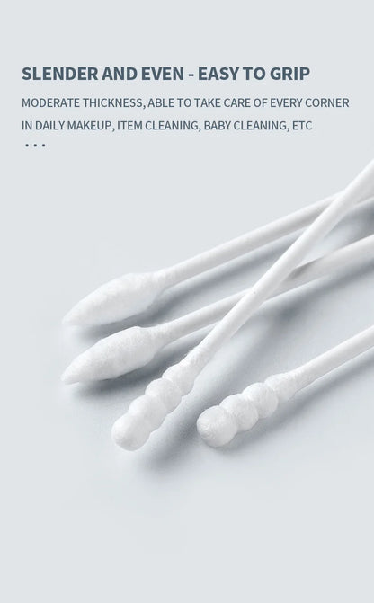 200PCS/box - high-quality double ended cotton swabs - suitable for personal cleaning, gentle makeup removal, makeup swabs, etc