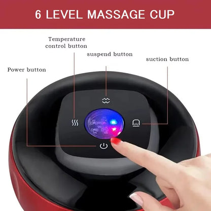 wireless Body Scraping Massage Smart 6/12 Gear Electric Vacuum Cupping Heating Suction Cup Device Back Neck Arm Massger