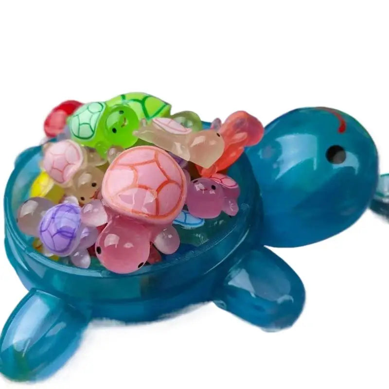 1PC Night Glow Large Turtle+Mini Luminous Turtles Figurines Resin Craft Glowing Turtle Storage Ornament Landscape Desktop