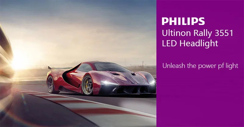 Philips Ultinon Rally 3551 LED H4 H7 H11 HB3/4 9006 9005 HIR2 Car Headlight 6500K White Max Power 50W Max Lumen 4500lm LED Bulb