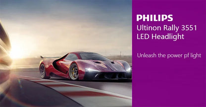 Philips Ultinon Rally 3551 LED H4 H7 H11 HB3/4 9006 9005 HIR2 Car Headlight 6500K White Max Power 50W Max Lumen 4500lm LED Bulb