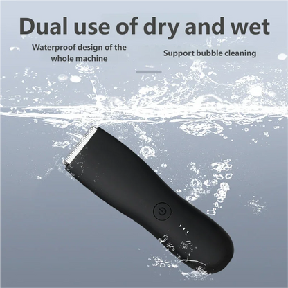[IPX6] Men's Groin/Body Trimmer w/ SkinSafe - Foil Blades & Precision, Rechargeable Ball Shaver for Sensitive Skin