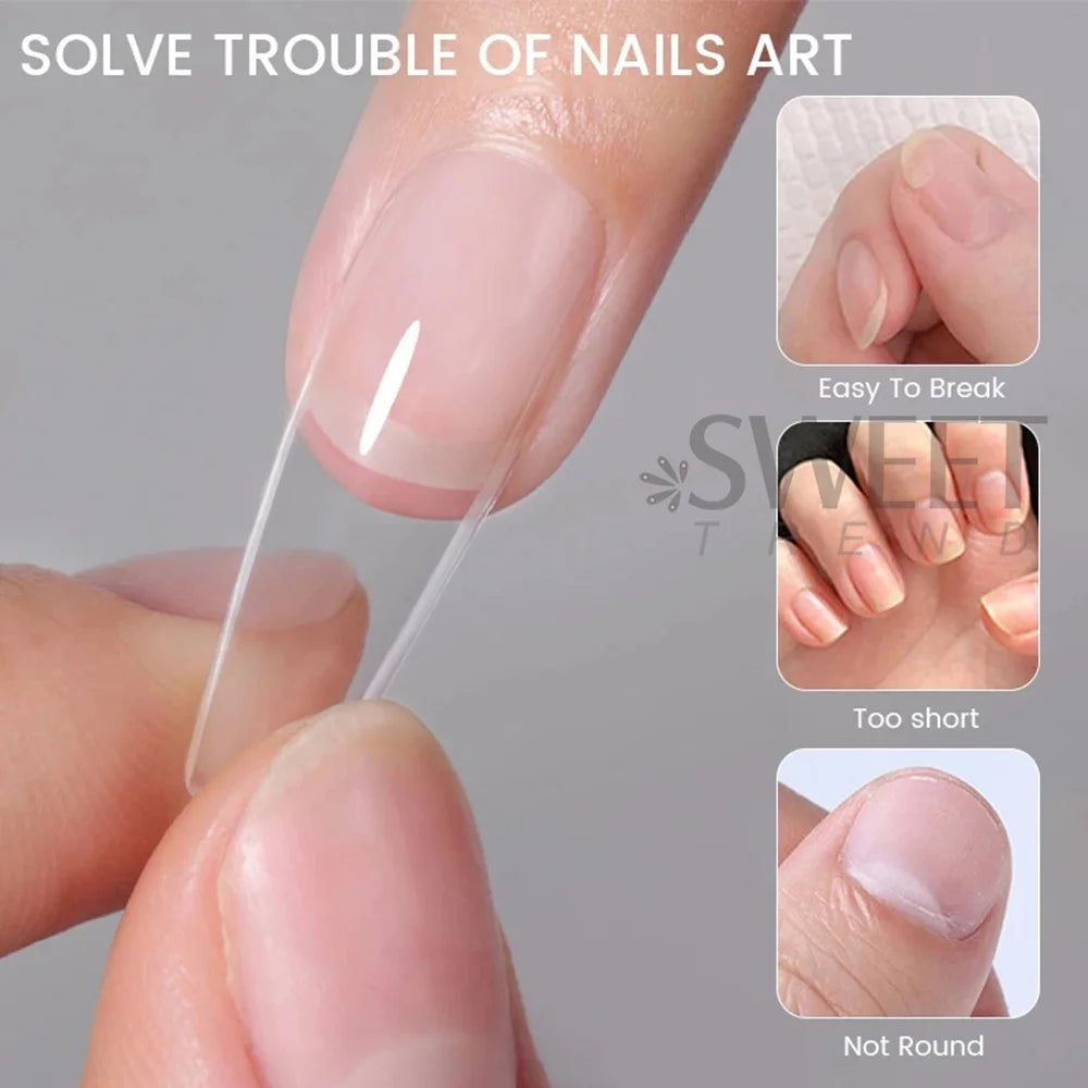 550pcs Soft Gel Nail Tips Medium Short Almond Coffin Full Cover Matte Extension Tool Acrylic Press on Nail French Manicure Decor