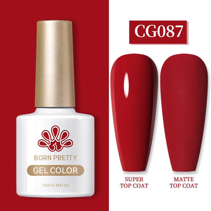 BORN PRETTY 10ml Gel Nail Polish Gel 130 Colors Semi Permanent Solid Nail Gel Varnish Soak Off UV Gel for Base Top Coat