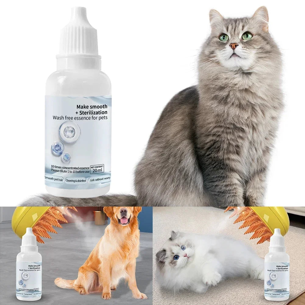 3-5pcs Cat Steam Brush Wash Free Essence Hair Serum Animal Grooming Essence Cat Dog Depilation for Cat Steamy Brush Pet Cleaning