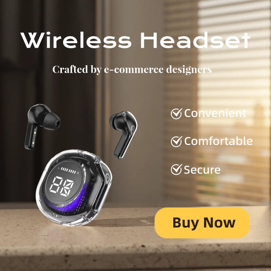 Transparent Shell Bluetooth Earphones Wireless In-Ear Headphones with Microphone for Sports And Running Headphones Game