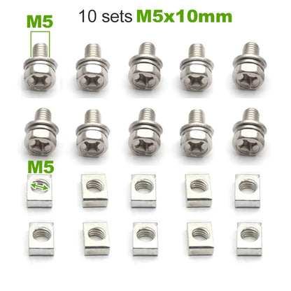 10 Set Universal Motorcycle Scooter ATV Dirt Bike Battery Terminal Nut and Bolt Screws M5x10mm M6x12mm 4Ah 5Ah 6AH 7Ah