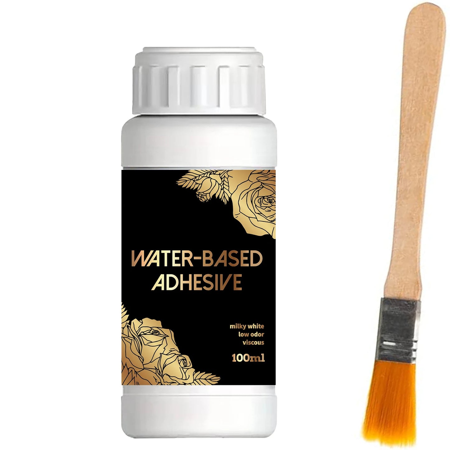 100ML/200ML Golden Foil Adhesive Kit - Water-Based Metallic Glue with Brush for Crafts, Painting & Art Projects