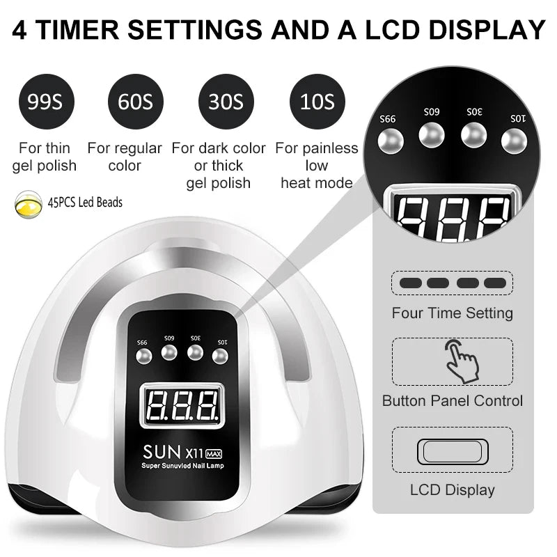 Professional Nail Lamp Infrared Sensor Manicure Nail Light For Fast Curing of All Gel Nail Polish Nail Dryer Machine Salon Tools