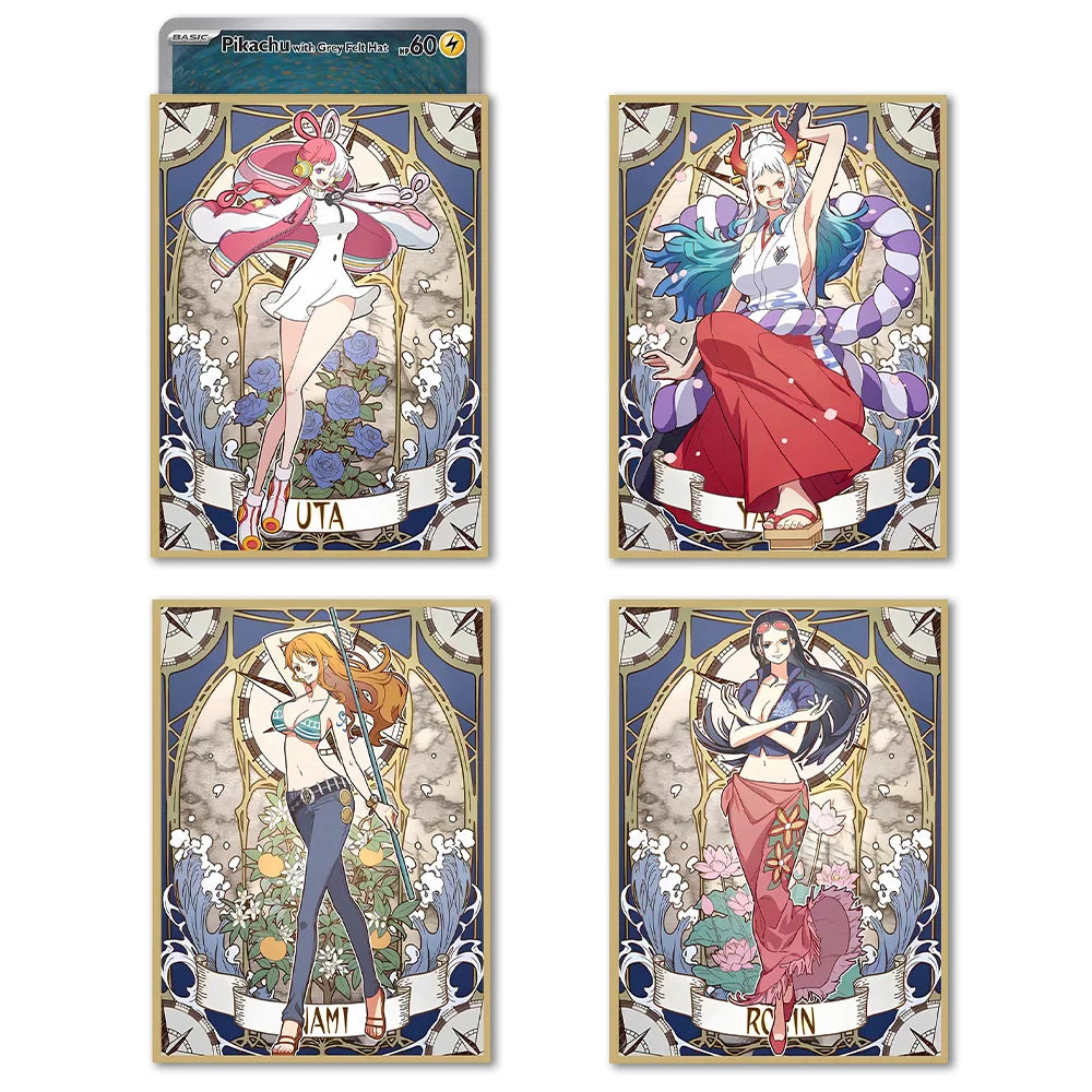 60PCS 67x92mm Holographic  Anime One Piece  Nami /Robin /Yamato /Uta Card Sleeves Board Game Trading Card Protector for PKM/OPCG