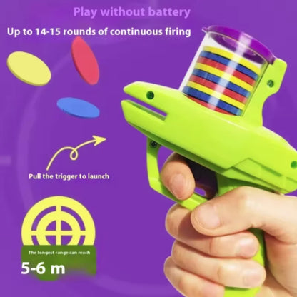 Funny Cat Toys Creative Turnip Gun with 15pcs Reusable Foam Frisbee Pet Hunting Interactive Toy Dog Cat Pet Supplies