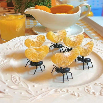 12pcs Halloween Creative Ant Fruit Sticks, Fruit Forks, Reusable Food and Fruits, Halloween Party Decorations, Home Decor