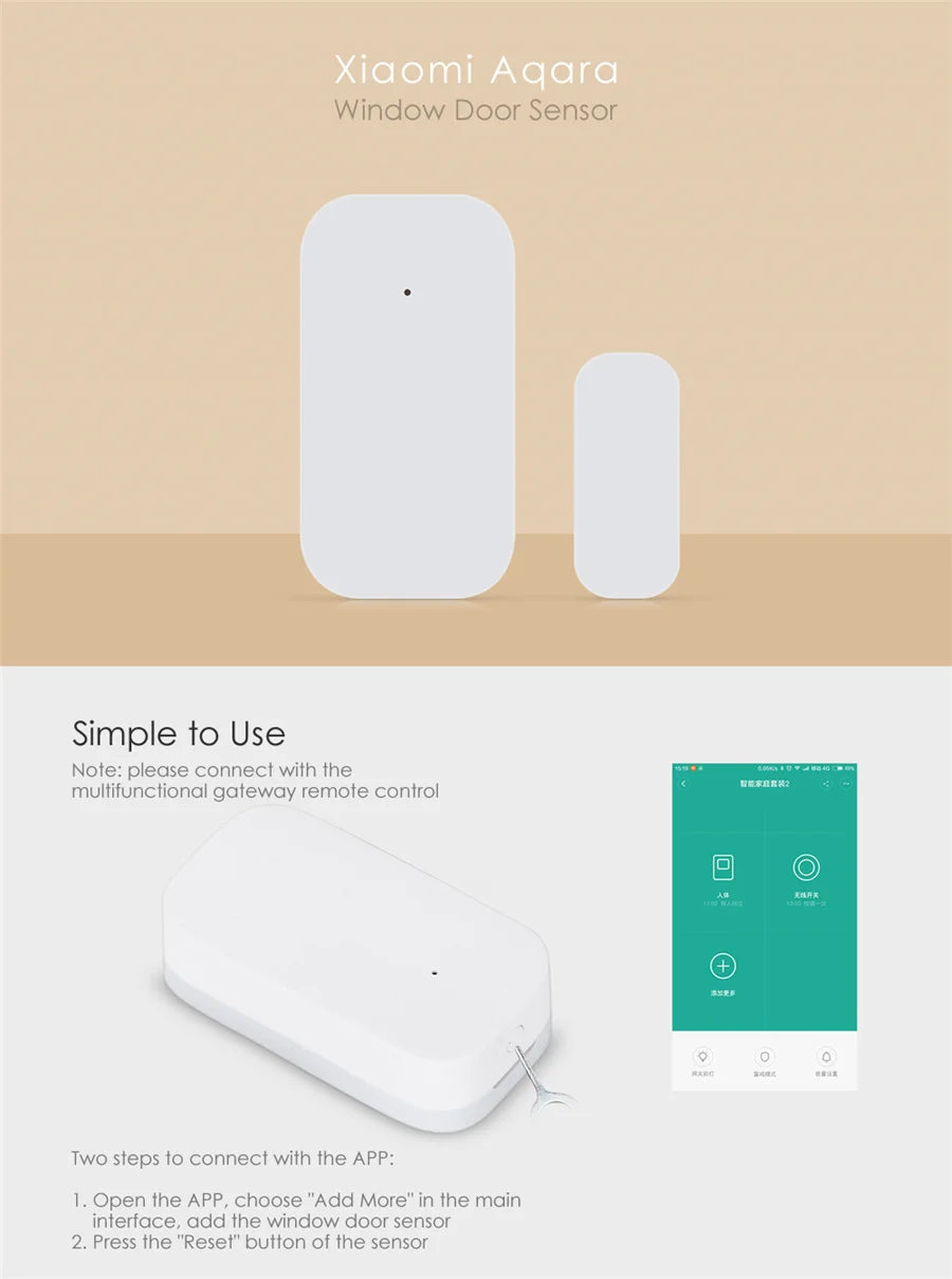 Wholesale Aqara Door Window Sensor ZigBee Wireless Connection Smart Door Sensor MCCGQ11LM Work With XiaoMi Home Homekit APP