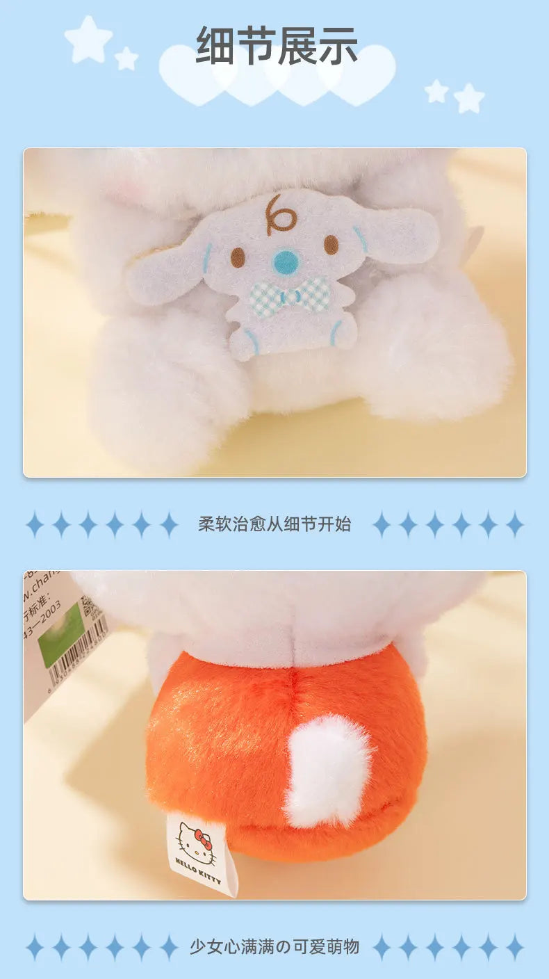 Genuine Sanrio Hello Kitty Kuromi Melody Pachacoo Cinnamoroll Stuffed Toy Pendant Cute Plush Toys Keyring Keychain Birthday Gift