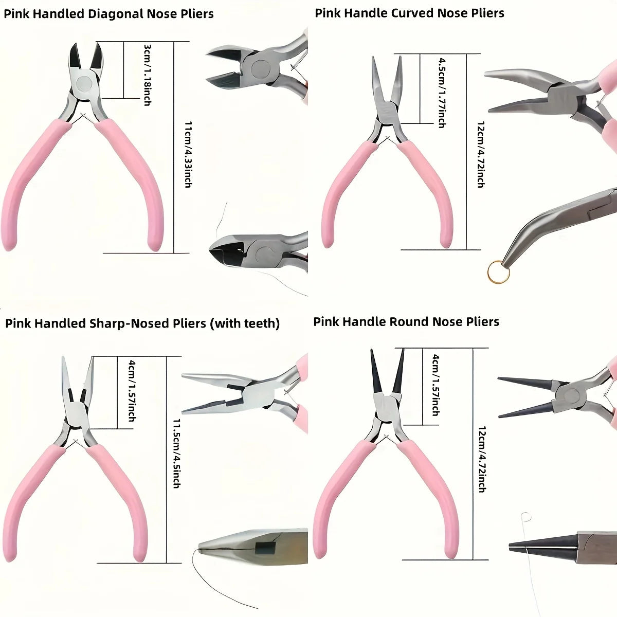 4/3/1pcs Iron Jewelry Pliers Tool Kit Includes Needle Round Wire Cutter And Curved Nose Pliers For Jewelry Beading Repair