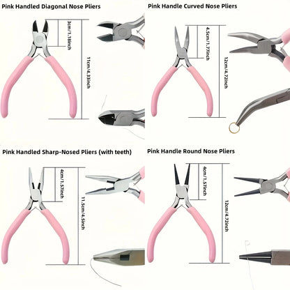 4/3/1pcs Iron Jewelry Pliers Tool Kit Includes Needle Round Wire Cutter And Curved Nose Pliers For Jewelry Beading Repair