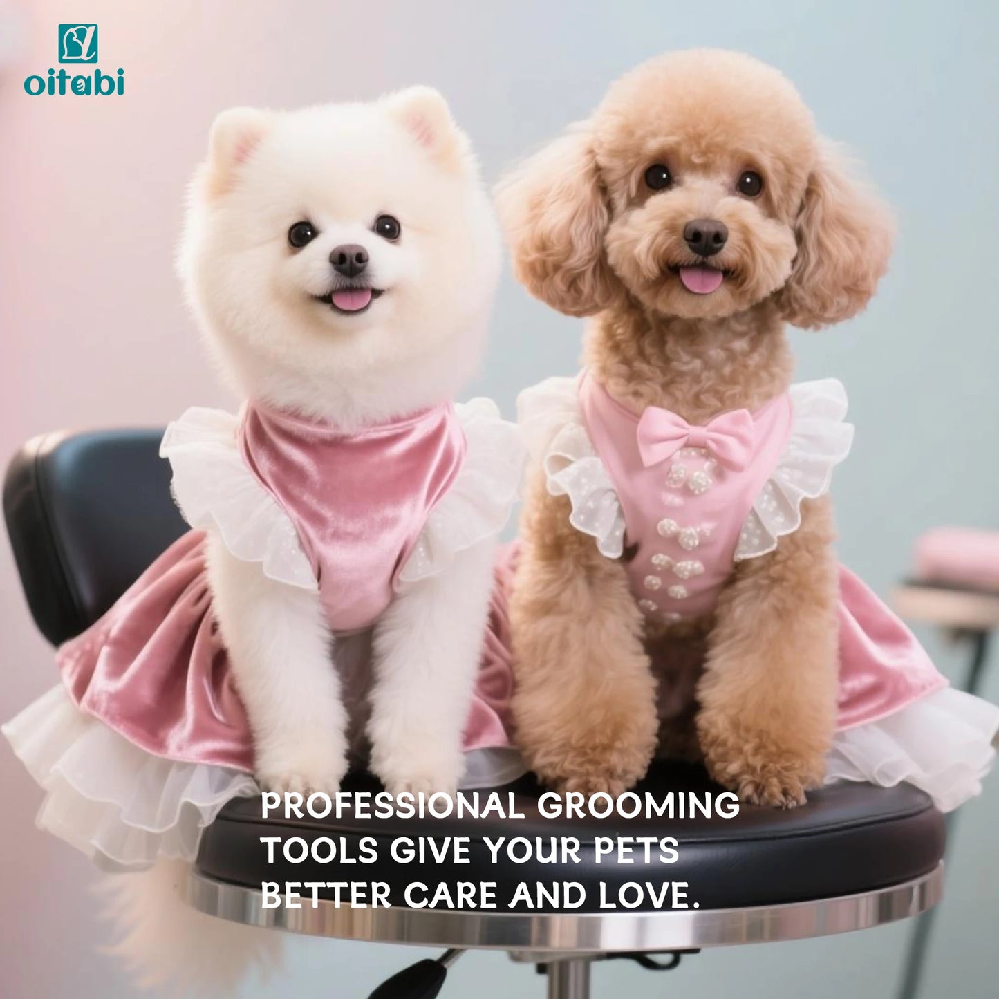 Oitabi Professional Pet Grooming Comb for Removing Matted Fur, Prevents Knots and Mats, Long Teeth Long & Short Haired Pet Comb