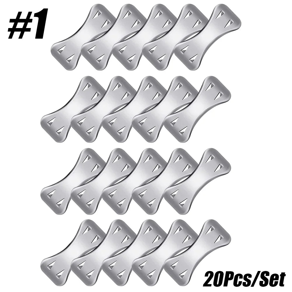 10/20/30Pcs Replacement Elastic Bandage Wrap Stretch Metal Clips Fixation Clamps Hooks First Aid Kit for Sport White/Coffee