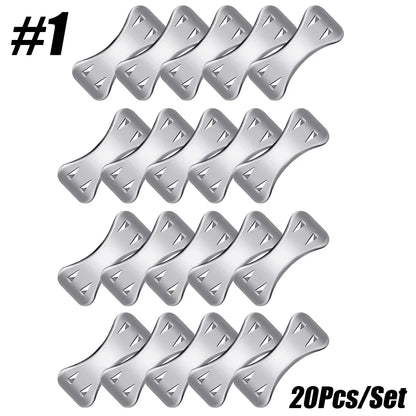 10/20/30Pcs Replacement Elastic Bandage Wrap Stretch Metal Clips Fixation Clamps Hooks First Aid Kit for Sport White/Coffee
