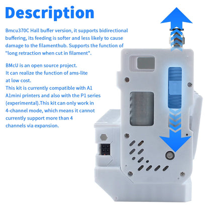 Toaiot Bmcu 370C AMS lite BMCU370C Auto Refill Hall Sensor Bidirectional Buffering for A1 A1 MINI P1 Series 3D printer AMS MMU