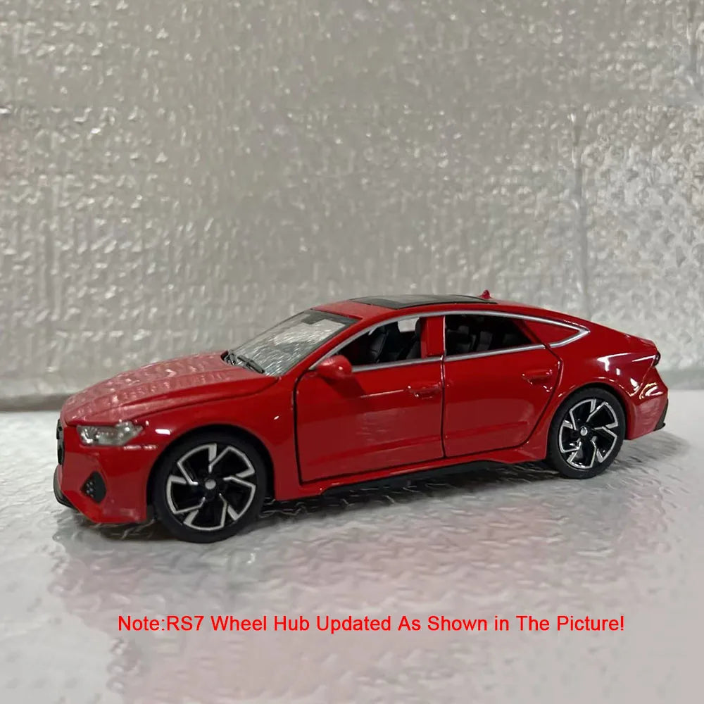 1:32 RS6 RS7 Alloy Miniature Models Diecast Car Toys 6 Doors Opened Sound Light Pull Back Metal Vehices Children's Holiday Gifts